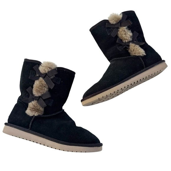 Koolaburra By UGG Victoria Short Suede Bootie Black Size 9 - Picture 3 of 11